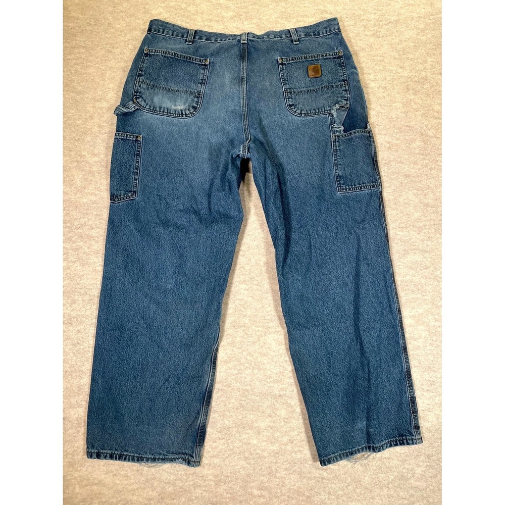 Carhartt Authentic Loose Original Fit Carpenter Work Jeans Mens 40x30 Blue Denim - Picture 7 of 16